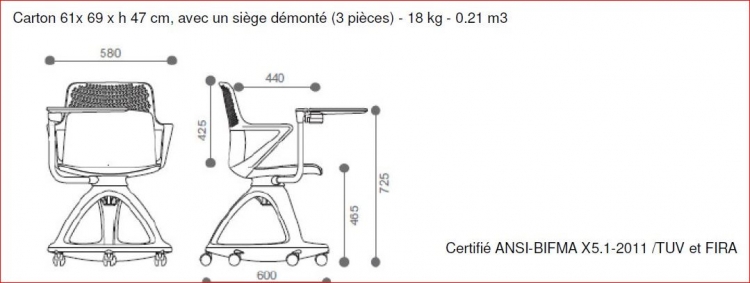  : Chaise roulante avec tablette - EBI