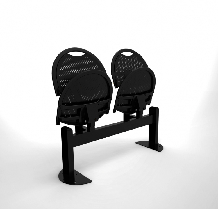 Poutre avec 2 assises rabattables : Siège rabattable en métal 2 ou 3 places - AL