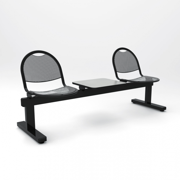 poutre assise fixe avec tablette : Siège rabattable en métal 2 ou 3 places - AL