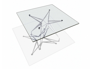 table de réunion plateau en  verre :: table de réunion carré   plateau verre  AP 3