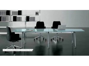 table de réunion plateau en  verre :: table de réunion tonneau haut de gamme RF 