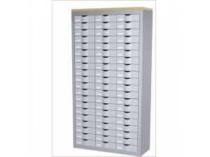 armoire de bureau bois et métal :: armoire à tiroirs multiples AP 200