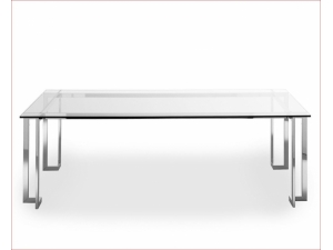 table de réunion plateau en  verre :: table plateau en verre épais LORD RG