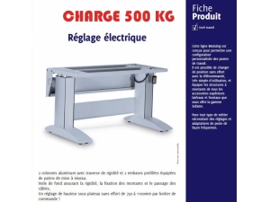 mobilier industriel réglable en hauteur :: structure électrique et mécanique poids lourds 500 kg FOS