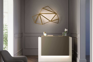 Lampe  suspension haut de gamme - UQ :: Banque accueil  illuminable  - UQ