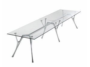 table de réunion plateau en  verre :: table de réunion pieds design IAC