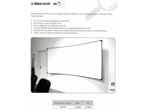 affichage intérieur  et exterieur :: tableau mural blanc courbe vision latérale améliorée LLU