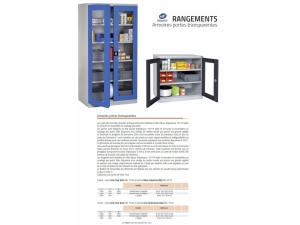 mobilier industriel réglable en hauteur :: armoire à portes transparentes battantes ou coulissantes FOS