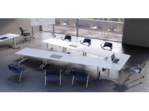 Table de réunion pliante, abattante, mobile et modulaire :: Table réunion formation mobile panoramique  - ARCH EBI