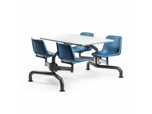 chaise et  table pliants ZERO ARES :: Table monobloc avec chaises attenantes cafétéria réfectoire  - LEB 