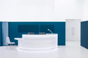 Banque accueil modulaire composable - WEN :: Banque d'accueil illumine - DM