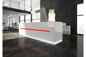 Banque daccueil design blanc et rouge avec clairage LED - MVI