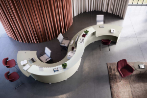 Banque daccueil design moderne | Comptoir de rception - UQ :: Banque daccueil moderne en verre | Comptoir de rception - UQ